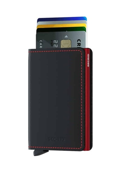 Secrid Slimwallet Matte Black& Red Çok Renkli