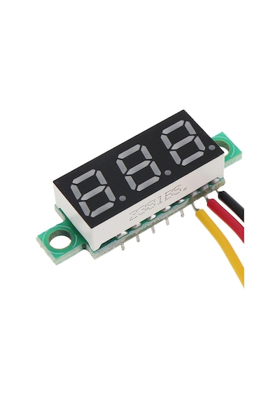 Alkatronik-Voltmetre 0.28' 0-100V Mavi 3 Telli Dijital Led Gösterge Voltaj