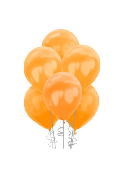 12 Inç Standart Boy Metalik Balon 50 Adet Turuncu Beyaz