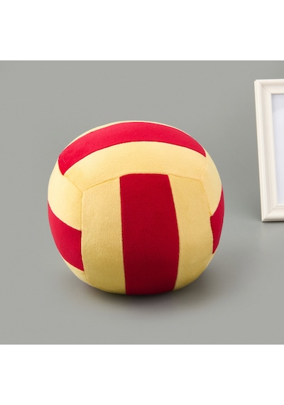 Soft Voleybol Topu Figürlü Yastık - Kırmızı / Sarı - 20 Cm