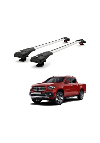 Mercedes X Pickup W470 2017-2020 İçin Ara Atkı Tavan Barı , Araç Üstü Ekipman Taşıma Barı Gri 2 Adet
