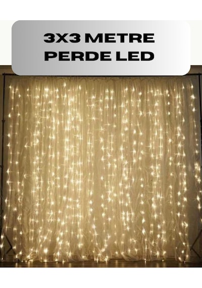 3x3 Perde Led Işık Şelale Model Özel Gün Dekoratif Aydınlatma Diğer