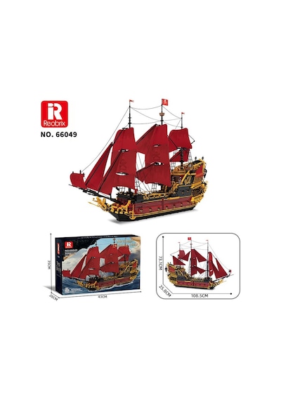 Reobrix 66049 Kraliçe Anne'nin İntikamı Gemi Yaratıcı Yapı Blok Seti Building Blocks Revenge Sailing Ship - 5666 Parça