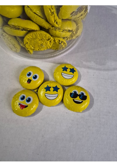 Smile Emoji Sütlü Kokolin Çikolata 4.5 Gr 100 Adet