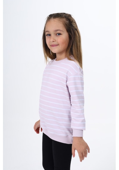 Toontoy Kız Çocuk Çizgili Sweatshirt Açık Lila