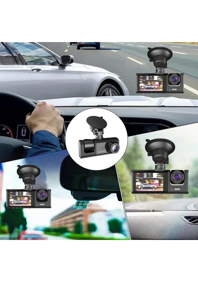 Araç Araba Kamerasi Black Box Traffic Recorder 3 Kameralı 5468