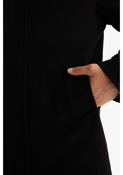 Defacto Regular Fit Dik Yaka Cepli Fermuarlı Astarlı Kaşe Parka F0752ax25wnbk27 Siyah-bk27