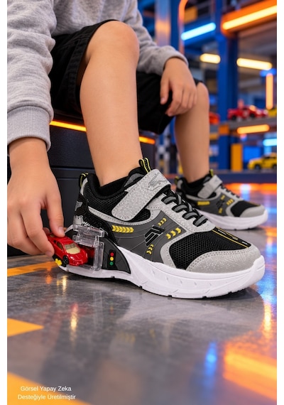 Muggo Drift Garaj Tabanlı Çift Metal Arabalı Cırtlı Ve Bağcıklı Günlük Erkek Çocuk Sneaker Spor Ayakkabı Gri Muggo Drift Garaj Tabanlı Çift Metal Arabalı Cırtlı Ve Bağcıklı Günlük Erkek Çocuk Sneaker Spor Ayakkabı Gri