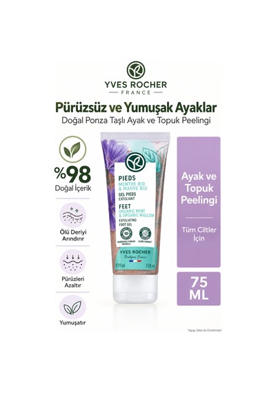 Ayak Ve Topuk Peelingi Doğal Ponza Taşlı Yumuşatıcı Yenileyici Jel 75 Ml