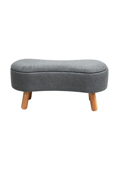 Scala Sandıklı Bohem Ahşap Ayaklı Puf/bench, Gri