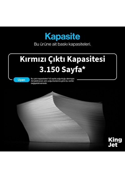 Kingjet Hp Uyumlu 207x W2213x Kırmızı Yüksek Kapasiteli Tekli Çipli Uyumlu  Toner