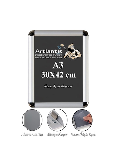 A3 Tak Çıkar Rondo Çerçeve 30x42 Cm 1 Adet Açılır Kapanır Çerçeve Aç Kapa Çerçeve A3 Afiş Çercevesi Büro Ofis