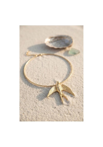 Kırlangıç Model Gold Renk Choker Kadın Kolye Tj-bko11151 Evimdeyokyok 01 - Gold