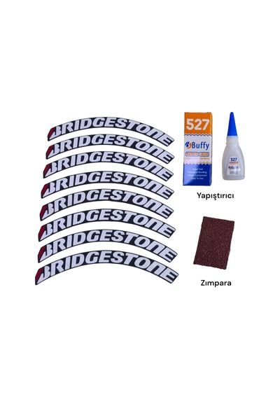 Lastik Yanak Yazısı Brıdgestone Beyaz 3d + Yapışkan - Lnsmoto