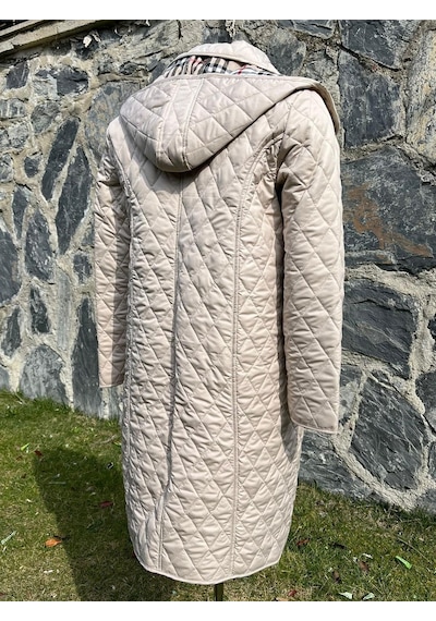 Baharlık Kapitone Mont A. Bej Büyük Beden 105cm Çok Renkli