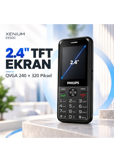 Philips Xenium E6500 4G VoLTE Kameralı Çift SIM 2.4 İnç 1700 mAh Tuşlu Cep Telefonu