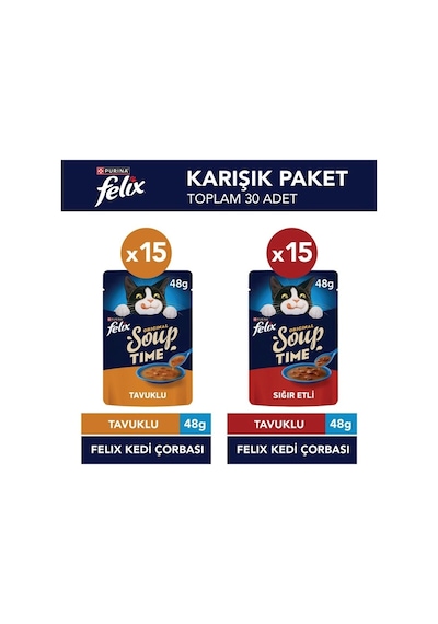 Felıx Kedi Çorbası Karışık 30 Lu