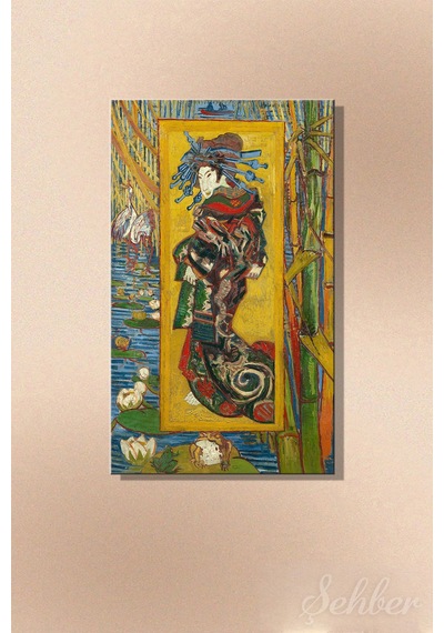 Vincent Van Gogh'un ''the Courtesan / La Courtisane'' Adlı Eseri Dikey Kanvas Tablo 4359 Çok Renkli