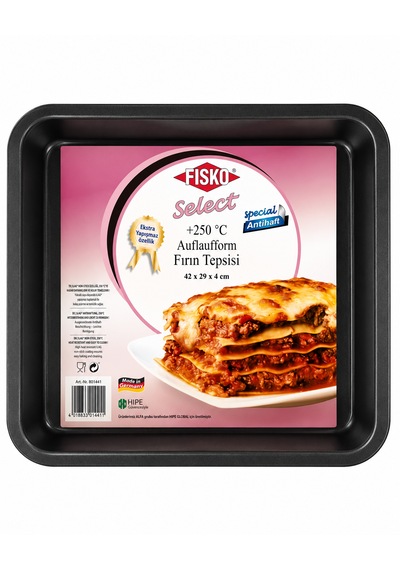 Fisko Fırın Tepsisi 40x29-4 Cm Derinlik Siyah
