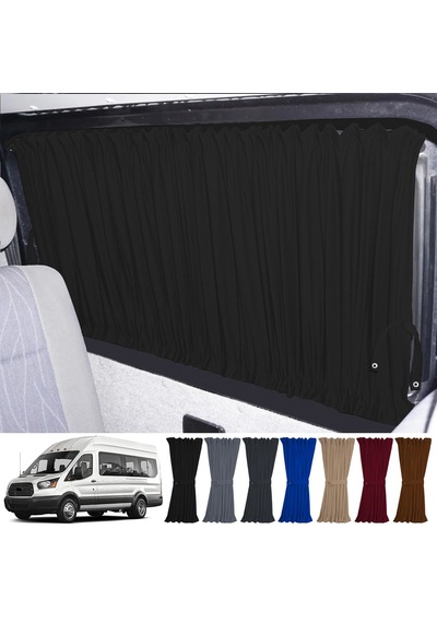 Pandami Ford Transit T18 7.nesil 2014-2023 Uyumlu Siyah Raylı Oto Perde Takımı