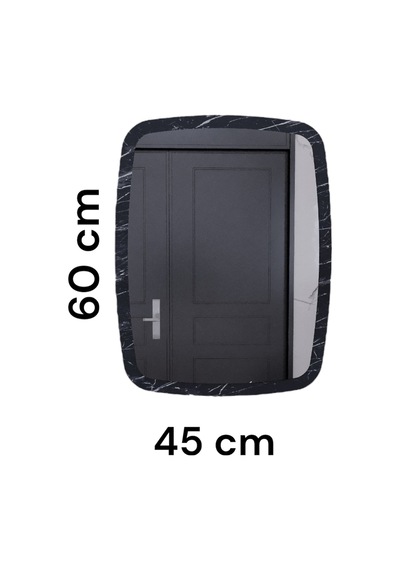 Usta Mekan Ceviz Dekoratif Yuvarlak Kenar Büyük Antre Hol Koridor Duvar Salon Wc Ofis Aynası 60 Cm