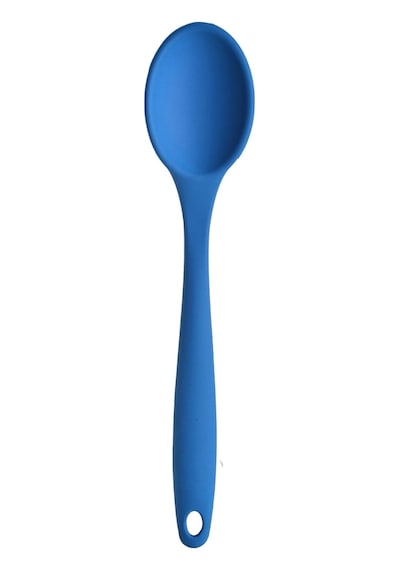 Silikon Büyük Boy Kaşık Seti, Yanmaz Yapışmaz, Çok Renkli - Antrasit, Mavi, Yeşil, Mor - 27 Cm, 4 Adet Set, Bpa
