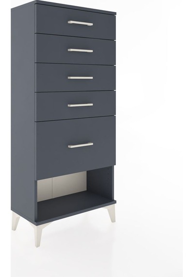 Hyperion Dolap 5 Çekmeceli 60x44x134 Antrasit-antrasit Antrasit