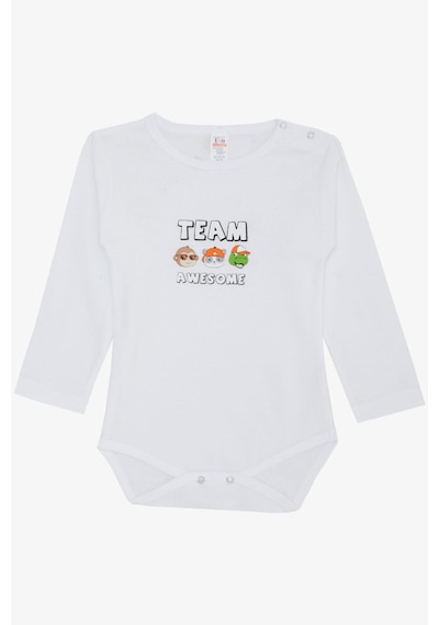 Breeze Erkek Bebek Çıtçıtlı Zıbın Body Sevimli Takım Arkadaşları Baskılı 9 Ay-3 Yaş, Beyaz-beyaz Beyaz