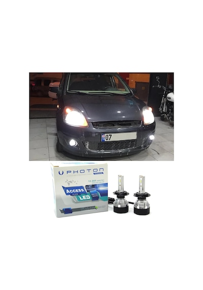 Ford Fiesta Mk5 Led Xenon Uzun + Kısa Far Ampulü H4 Access Yeni Seri Beyaz 2001-2008