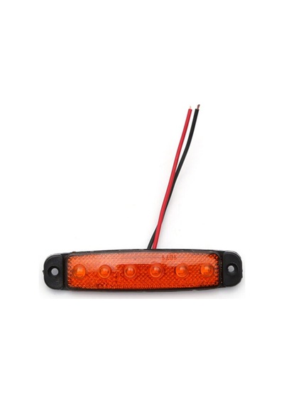 (10 ADET) SARI 6 LEDLİ PARMAK LAMBA 12V-24V