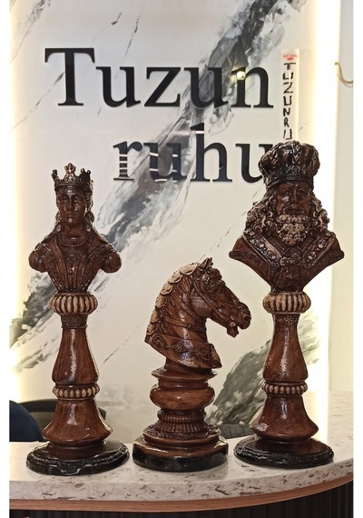 Satranç Taşları 3 Lü Set Dekoratif Oble