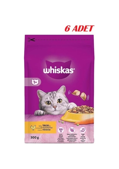 Whiskas Tavuklu ve Sebzeli Yetişkin Kedi Maması 6 x 300 G