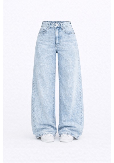 J&kstores Baggy Salaş Pocket Bol Paça Retro Görünümlü Jean Kar Mavi