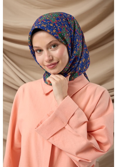 Silk Home Soft Eşarp 73093-04 Saks, Pembe, Kırmızı, Yeşil