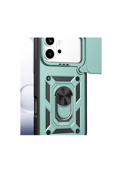 Huawei Honor 600 Pars Lens Yüzüklü Silikon - Yeşil Evimdeyokyok