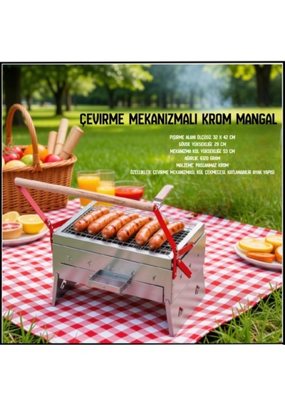 Uyguna-yakala Çevirme Mekanizmalı Krom Mangal-mlz.427 Çok Renkli