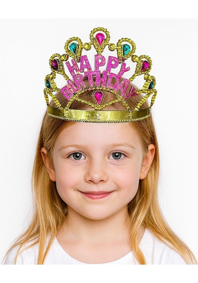 Altın Renk Happy Birthday Yazılı Doğum Günü Tacı 60 Cm - Zmff-52307 18