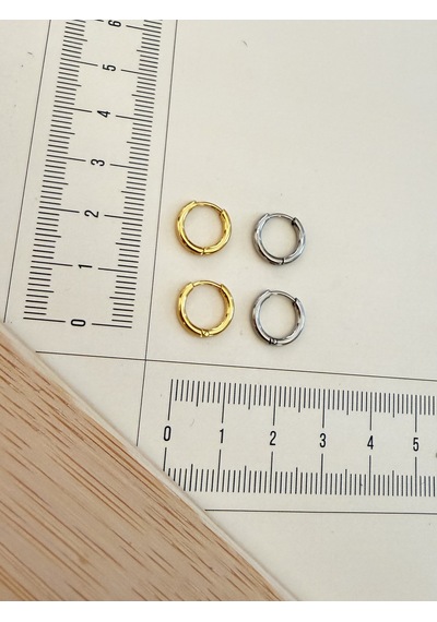 316 L Cerrahi Çelik 1,6mm 8mm Çelik Halka Küpe 4 Adet Altın