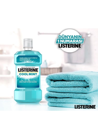 Listerine, Cool Mint, Günlük Ağız Bakım Ürünü, Hafif Tat, Sıfır Alkol, Nane Aromalı, 250ml