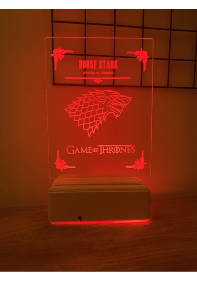Game Of Thrones House Stark 16 Renk Gece Lambası