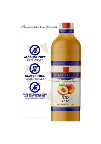 Simoenlli Kahve Şurubu Şeftali 700 ML + Pompa Simonelli