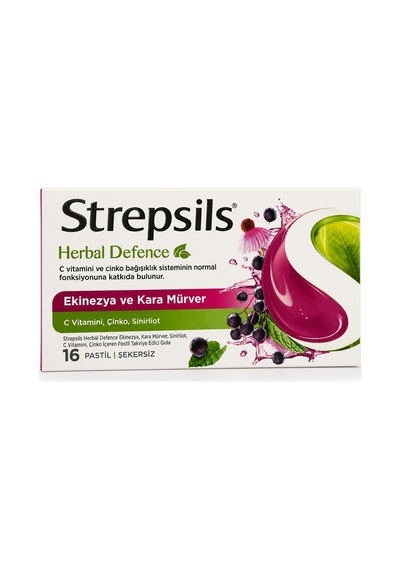 Strepsils Herbal Defence Ekinezya Ve Kara Mürver Takviye Edici Gıda 16 Pastil