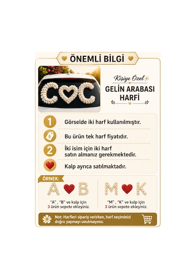 Kişiye Özel Gelin Arabası B Harfi Çift Sıra Papatya Süsü 25 Cm Tek Harf - 902365979 Diğer