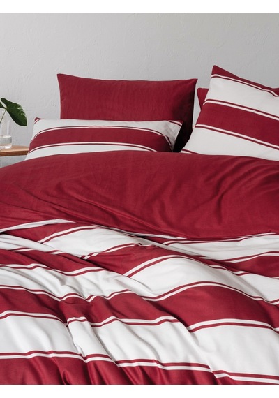 Cozy Home Festive Çift Kişilik Lastikli Çarşaflı Nevresim Takımı Jolly Kırmızı Kırmızı