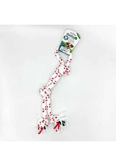 Eurodog - 412 - Diş İpi Dört Düğüm Kırmızı - Csmo-tex - Beyaz 40cm