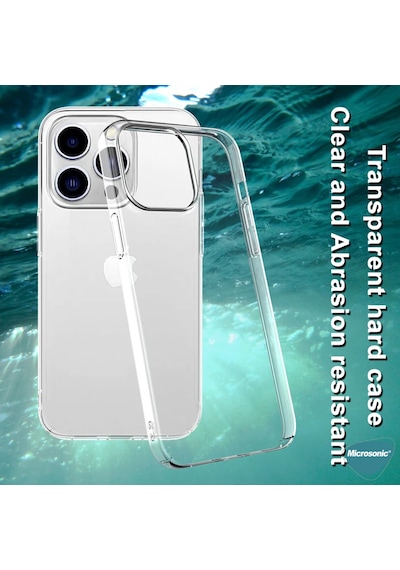 Microsonic Apple Uyumlu iPhone 13 Pro Max Kılıf Non Yellowing Crystal Clear Sararma Önleyici Kristal Şeffaf