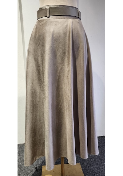 Soralline Kadın Kışlık Kloş Etek 95 Cm Boyunda 779 Crocodıl Kadife Taş