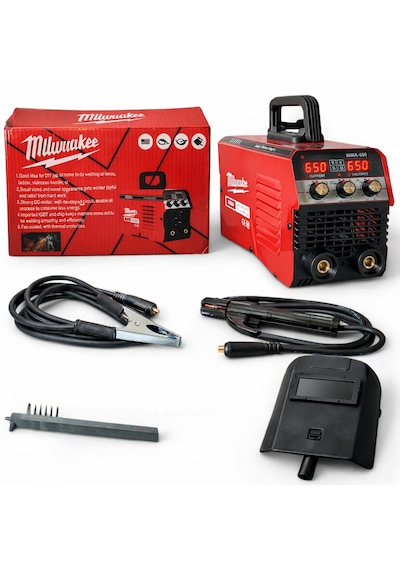 650 Amper İnverter Kaynak Makinesi 2 Dijital Göstergeli 7/24 Kullanım Full Set Maske+kablo+çekiç