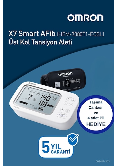 Omron X7 Smart Afib Üst Koldan Ölçer Dijital Tansiyon Aleti