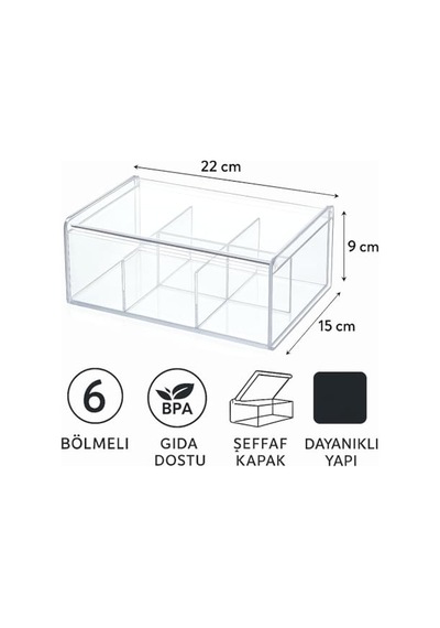 Lirazon 6 Bölmeli Plastik Çay Kutusu Şeffaf Kapaklı, Gıda Dostu, Düzenleyici Kutu, Baharat/çerez/şeker Saklama Kabı Mutfak Organizeri Sku: Smgstk2c716eaf81 Açık Lirazon 6 Bölmeli Plastik Çay Kutusu Şeffaf Kapaklı, Gıda Dostu, Düzenleyici Kutu, Baharat/çerez/şeker Saklama Kabı Mutfak Organizeri Sku: Smgstk2c716eaf81 Açık
